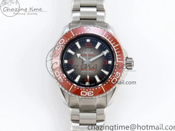 0219 SEAMASTER PLANET OCEAN 6000M ULTRA DEEP 45.5MM SS TF 1:1 BEST EDITION GRAY DIAL ORANGE BEZEL ON SS BRACELET A WellDesigned 7757